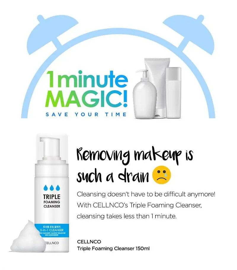Пенка CELLCNO Triple Foaming Cleanser 