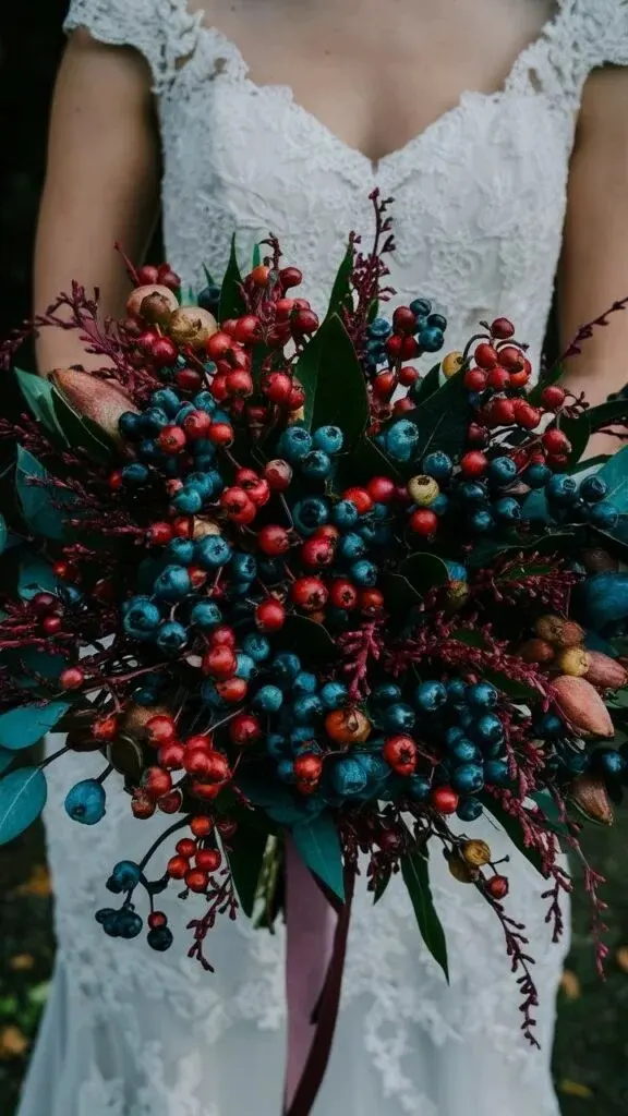 2. berry-filled-fall-wedding-bouquet
